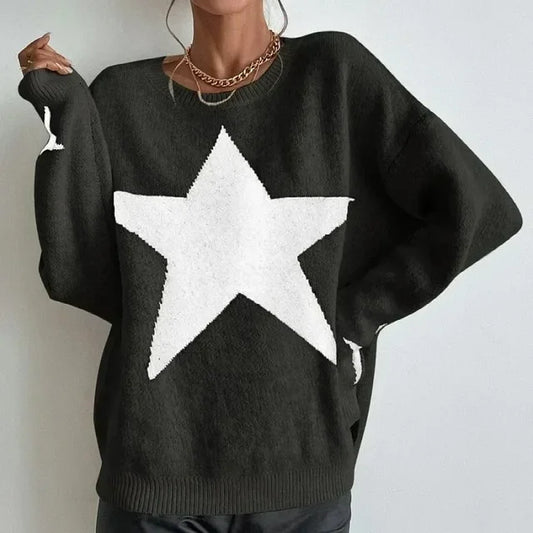 LINSTAR - KNITTED SWEATER WITH STARS