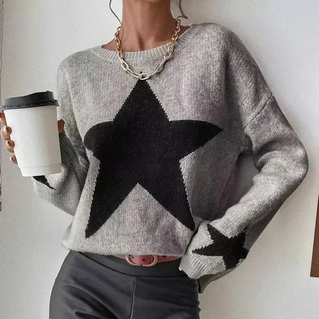 LINSTAR - KNITTED SWEATER WITH STARS