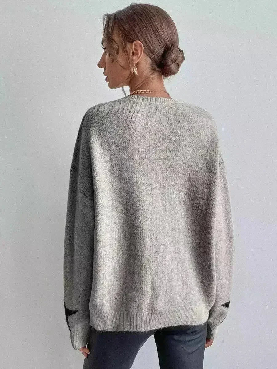 LINSTAR - KNITTED SWEATER WITH STARS