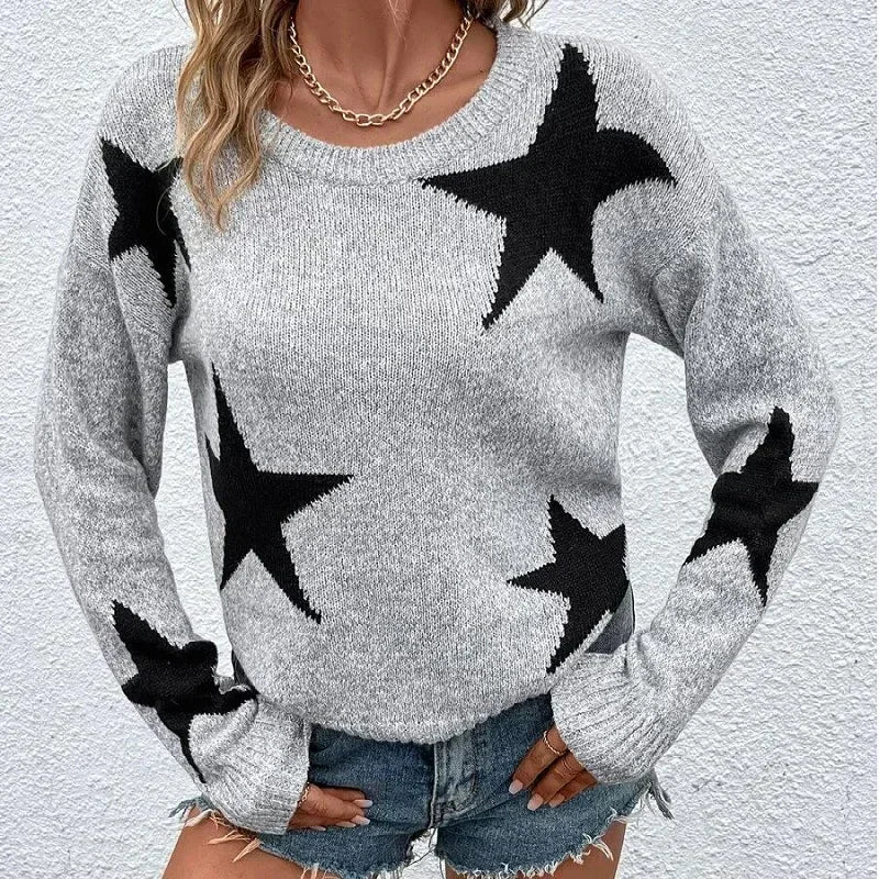 LINSTAR - KNITTED SWEATER WITH STARS