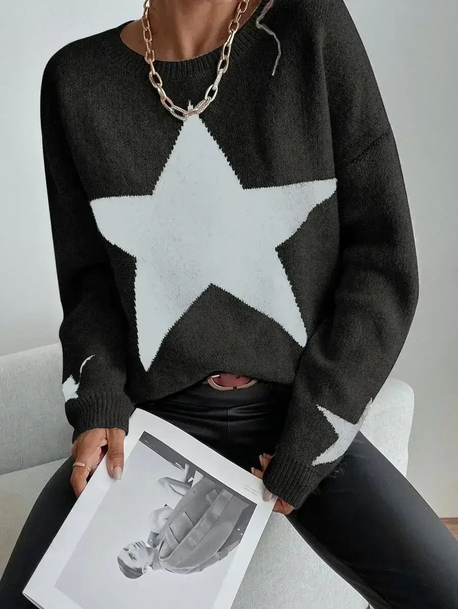 LINSTAR - KNITTED SWEATER WITH STARS