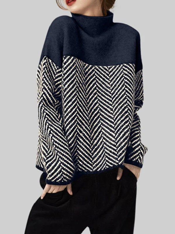 DANIELLE - HIGH-NECK COTTON SWEATER