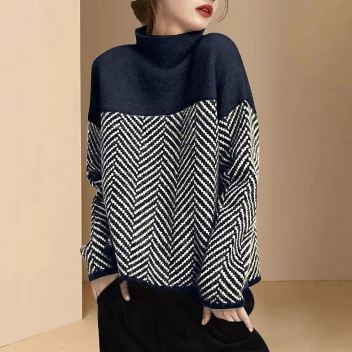 DANIELLE - HIGH-NECK COTTON SWEATER