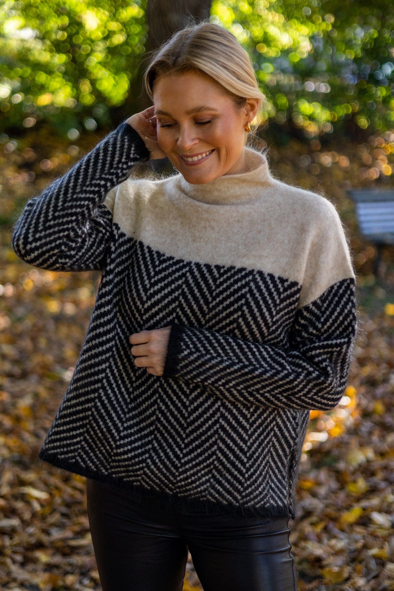 DANIELLE - HIGH-NECK COTTON SWEATER