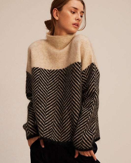 DANIELLE - HIGH-NECK COTTON SWEATER